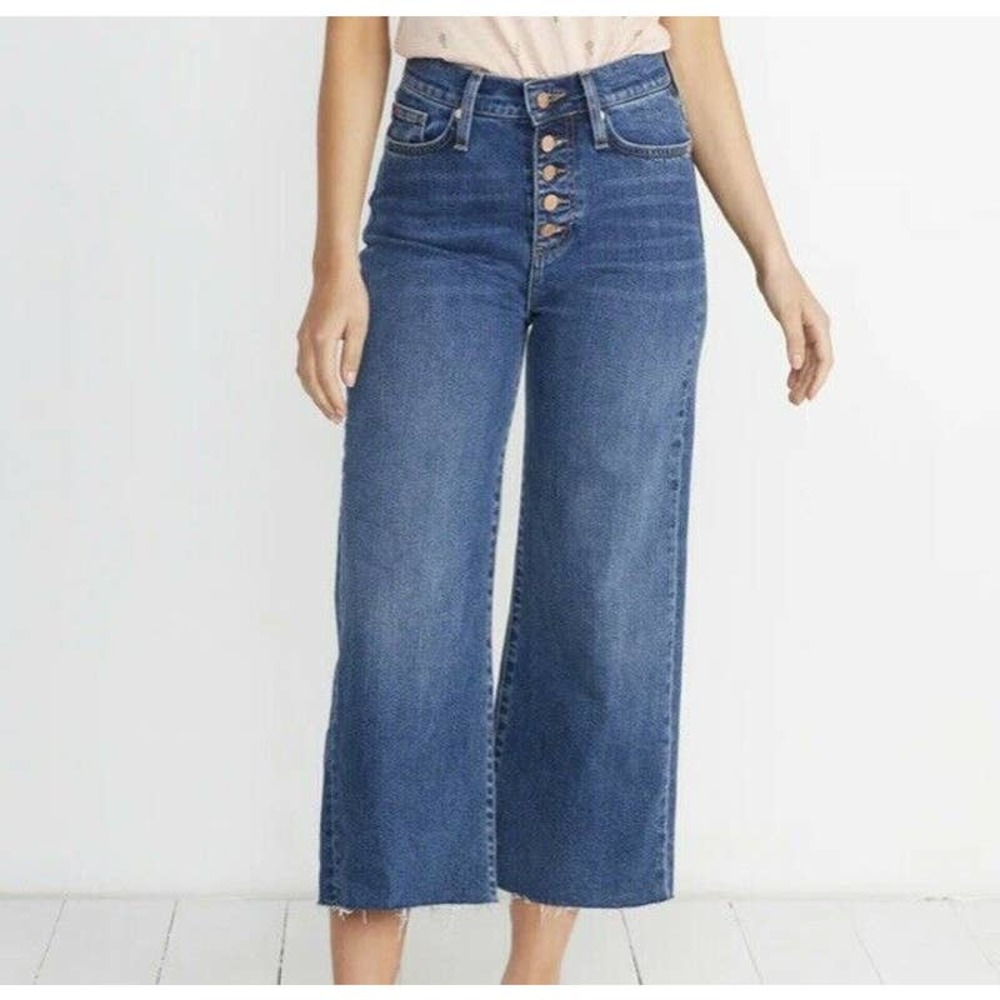 Marine Layer California Women's Size 30 Wide Leg Cropped Jeans Medium Wash Blue